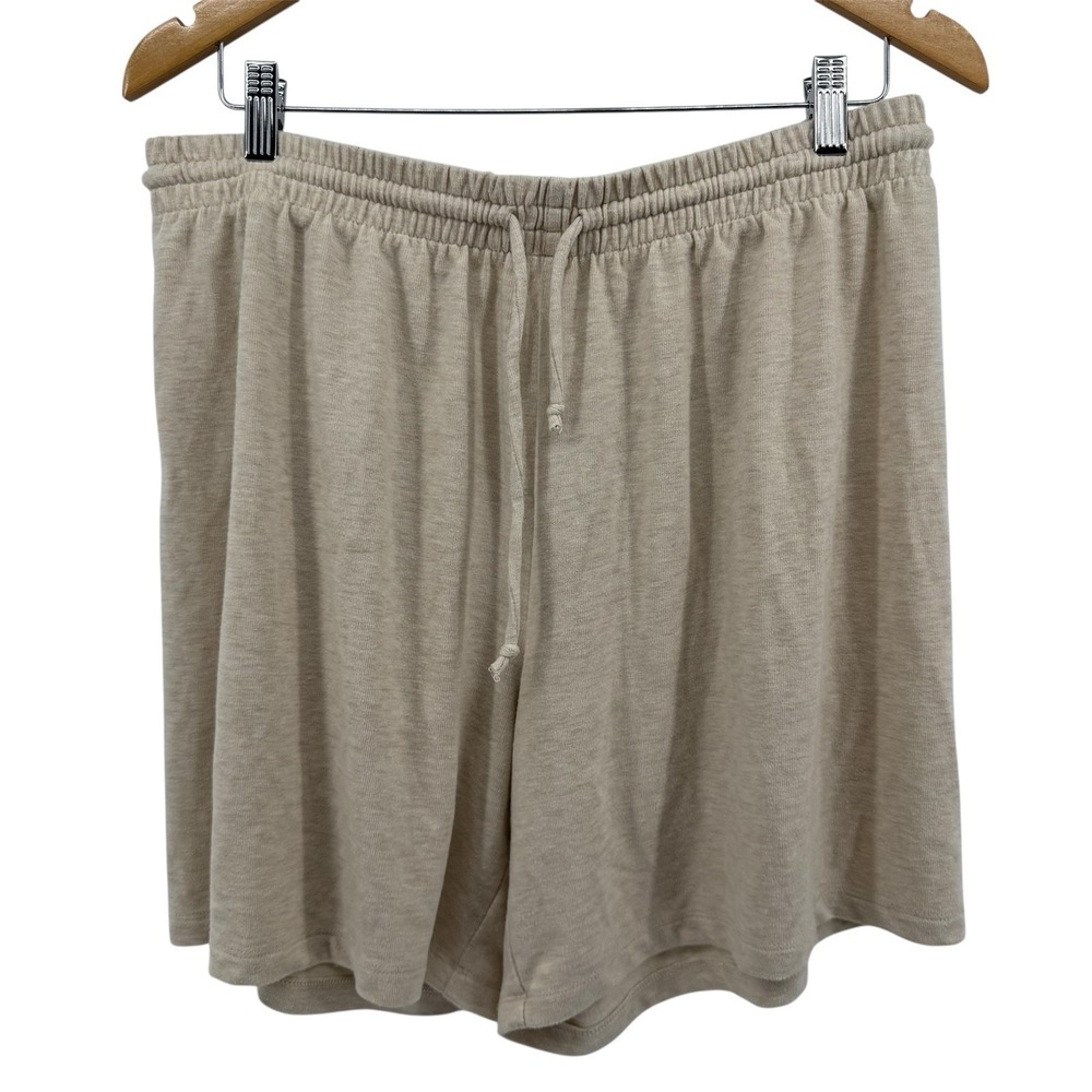 Aritzia‎ Wilfred Free Shorts Womens Large Beige Jogger Pull On Elastic lounge